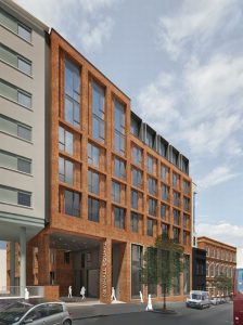 CGI of new apartments in Newhall Square as seen from Newhall Street