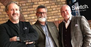 From left: Pure founder Tim Holmes with co-founders of Switch Stephen Eldred and Richard Pope