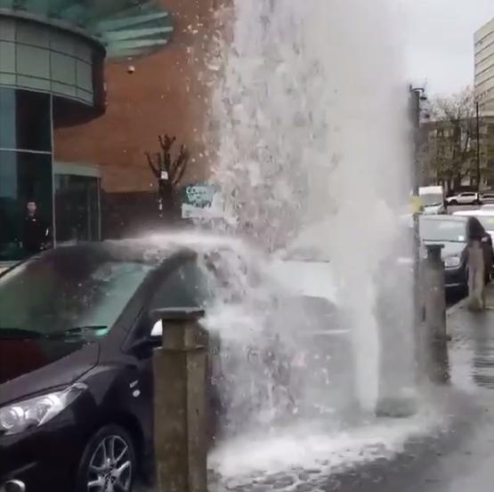 Fancy a free car wash? Mazda gets spruce up in Jewellery Quarter water spout